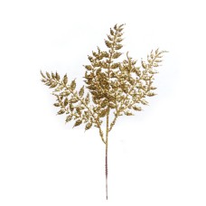 10.5 Inch Gold Glittered Ash Leaf Pick with 9 leaves (Lot of 12 Sprays) SALE ITEM
